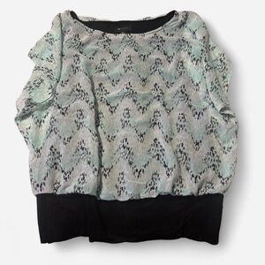 AB Studio Women's Top - Mint and Black